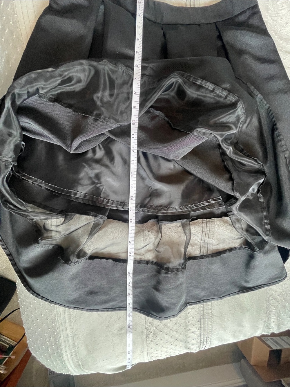 Zara Black Pleated A-Line Skirt with Sheer Panel size 12 - Picture 10 of 10